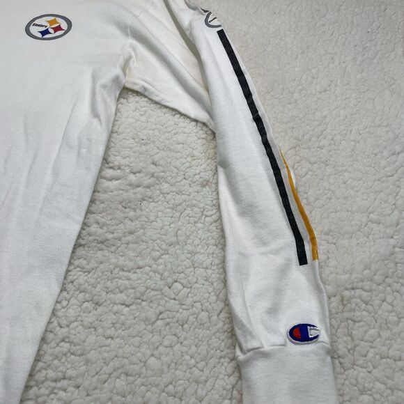 Vintage Champion NFL Pittsburgh Steelers White Long Sleeve Shirt Mens Medium - Picture 4 of 9